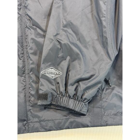 Columbia Jacket Mens Large Black Omni-Tech Waterproof Hooded Rain Coat Shell - Picture 5 of 12